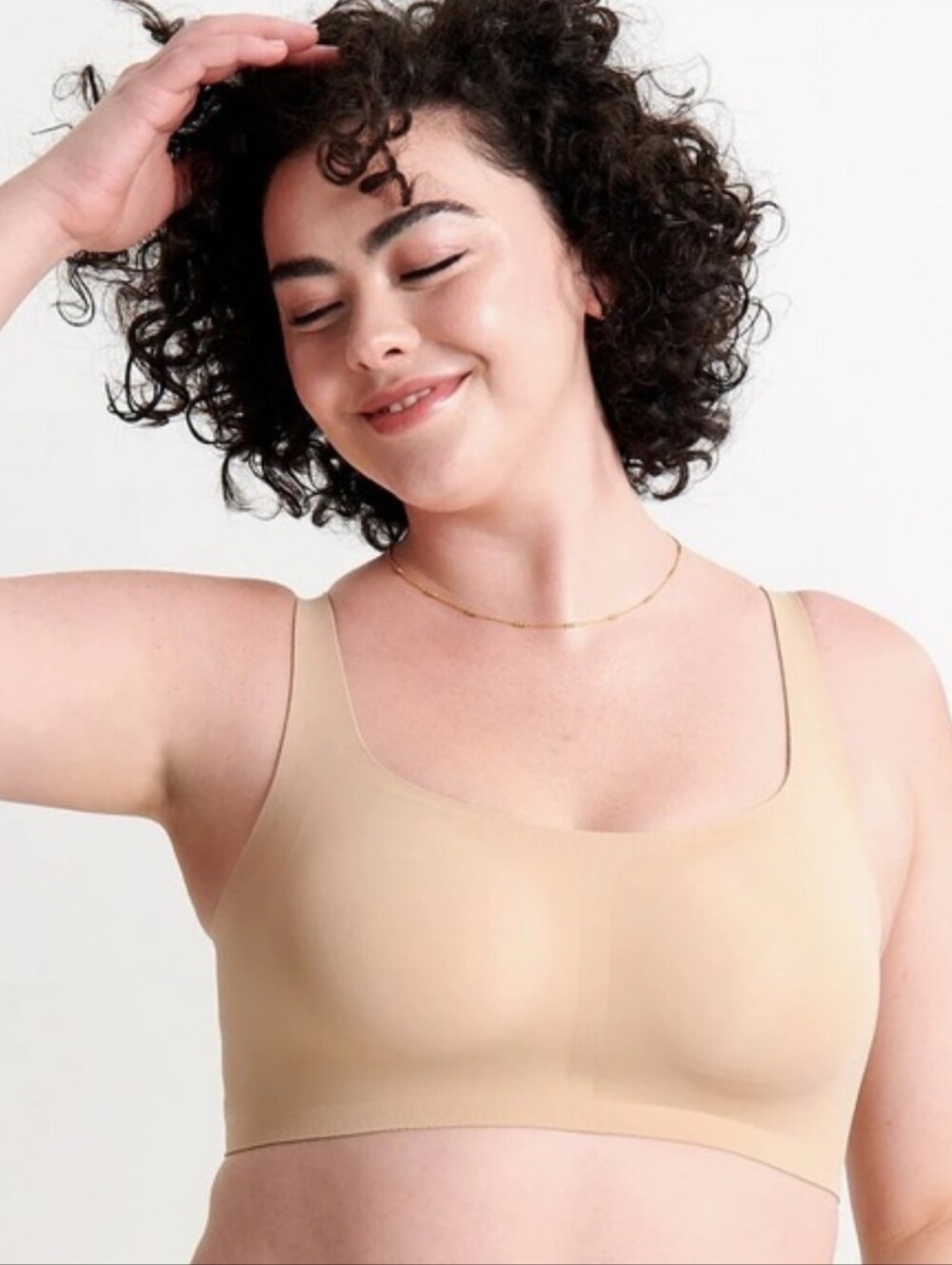 Evelyn & Bobbie The Bobbie Scoop Bra Nude Tan Wireless Seamless Padded Size M